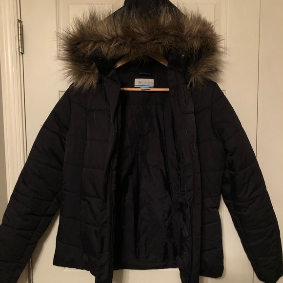 Columbia Hooded Black Puffer Quilted Jacket Size Large Women’s - Picture 2 of 7